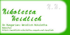 nikoletta weidlich business card